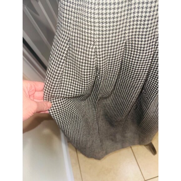 Vintage Talbots Womens Houndstooth Wool Midi Pleated Skirt Size 16 Preppy School - Picture 8 of 8